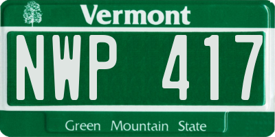 VT license plate NWP417