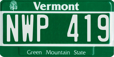 VT license plate NWP419