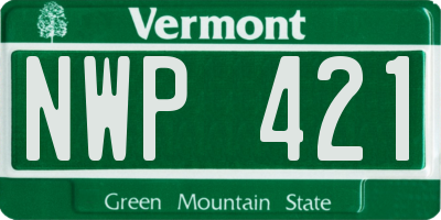 VT license plate NWP421