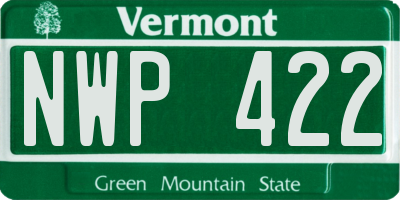 VT license plate NWP422