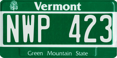 VT license plate NWP423