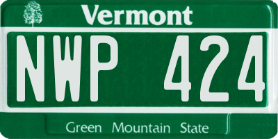 VT license plate NWP424