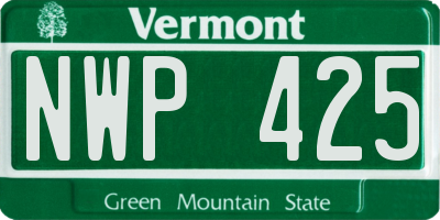 VT license plate NWP425