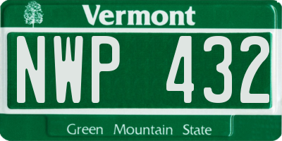 VT license plate NWP432