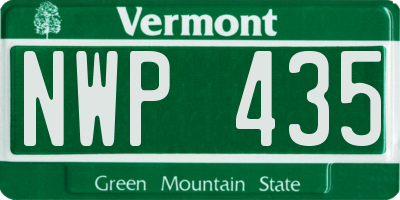 VT license plate NWP435