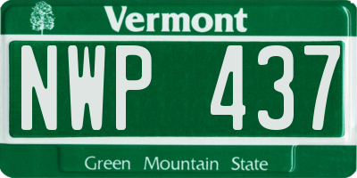 VT license plate NWP437