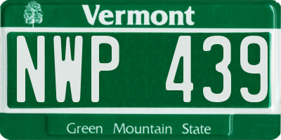 VT license plate NWP439