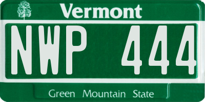 VT license plate NWP444