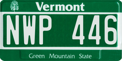 VT license plate NWP446