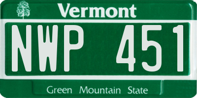 VT license plate NWP451