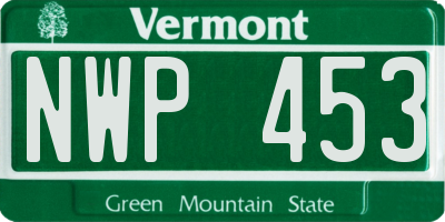 VT license plate NWP453