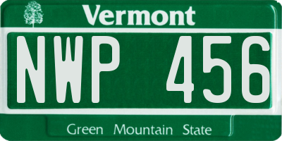 VT license plate NWP456