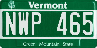 VT license plate NWP465