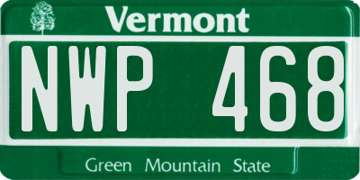 VT license plate NWP468