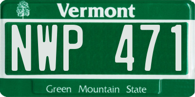 VT license plate NWP471