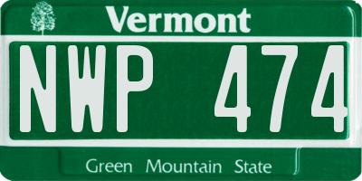 VT license plate NWP474