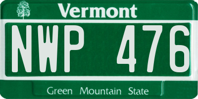 VT license plate NWP476