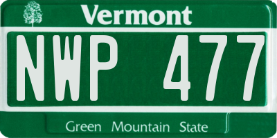 VT license plate NWP477
