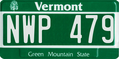 VT license plate NWP479