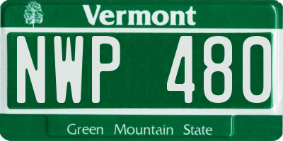 VT license plate NWP480