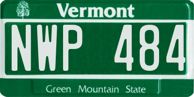 VT license plate NWP484
