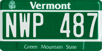 VT license plate NWP487