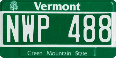 VT license plate NWP488