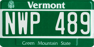 VT license plate NWP489