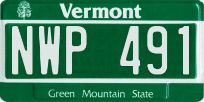 VT license plate NWP491
