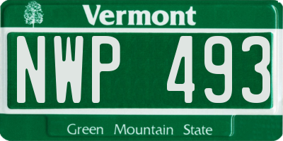 VT license plate NWP493
