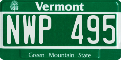 VT license plate NWP495