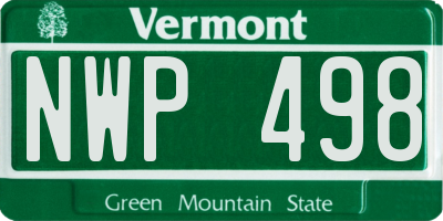 VT license plate NWP498