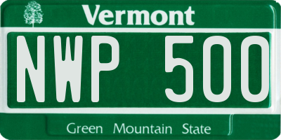 VT license plate NWP500