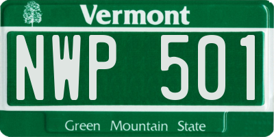 VT license plate NWP501