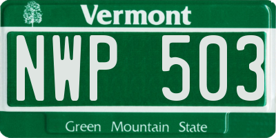 VT license plate NWP503