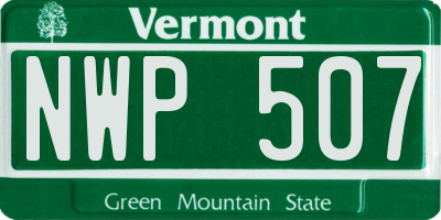 VT license plate NWP507