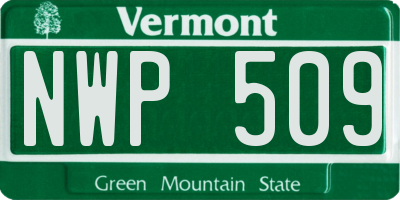 VT license plate NWP509