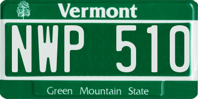 VT license plate NWP510