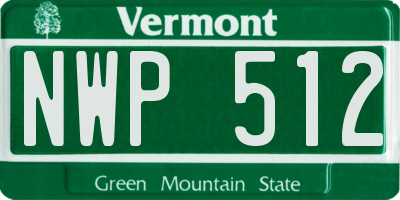 VT license plate NWP512