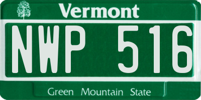 VT license plate NWP516