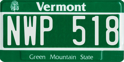 VT license plate NWP518