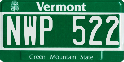 VT license plate NWP522