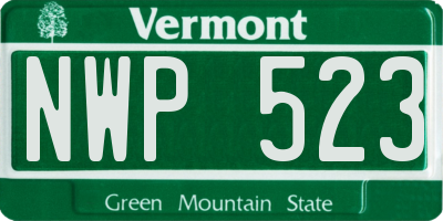 VT license plate NWP523