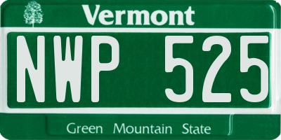 VT license plate NWP525