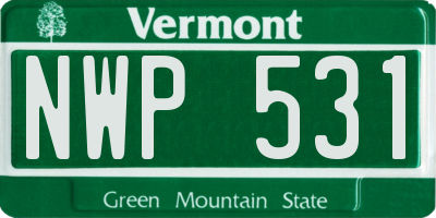 VT license plate NWP531
