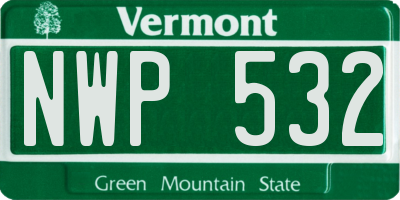 VT license plate NWP532