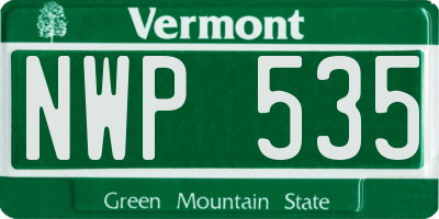 VT license plate NWP535