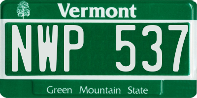 VT license plate NWP537