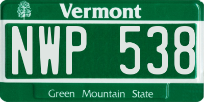 VT license plate NWP538