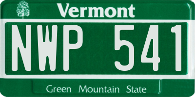 VT license plate NWP541